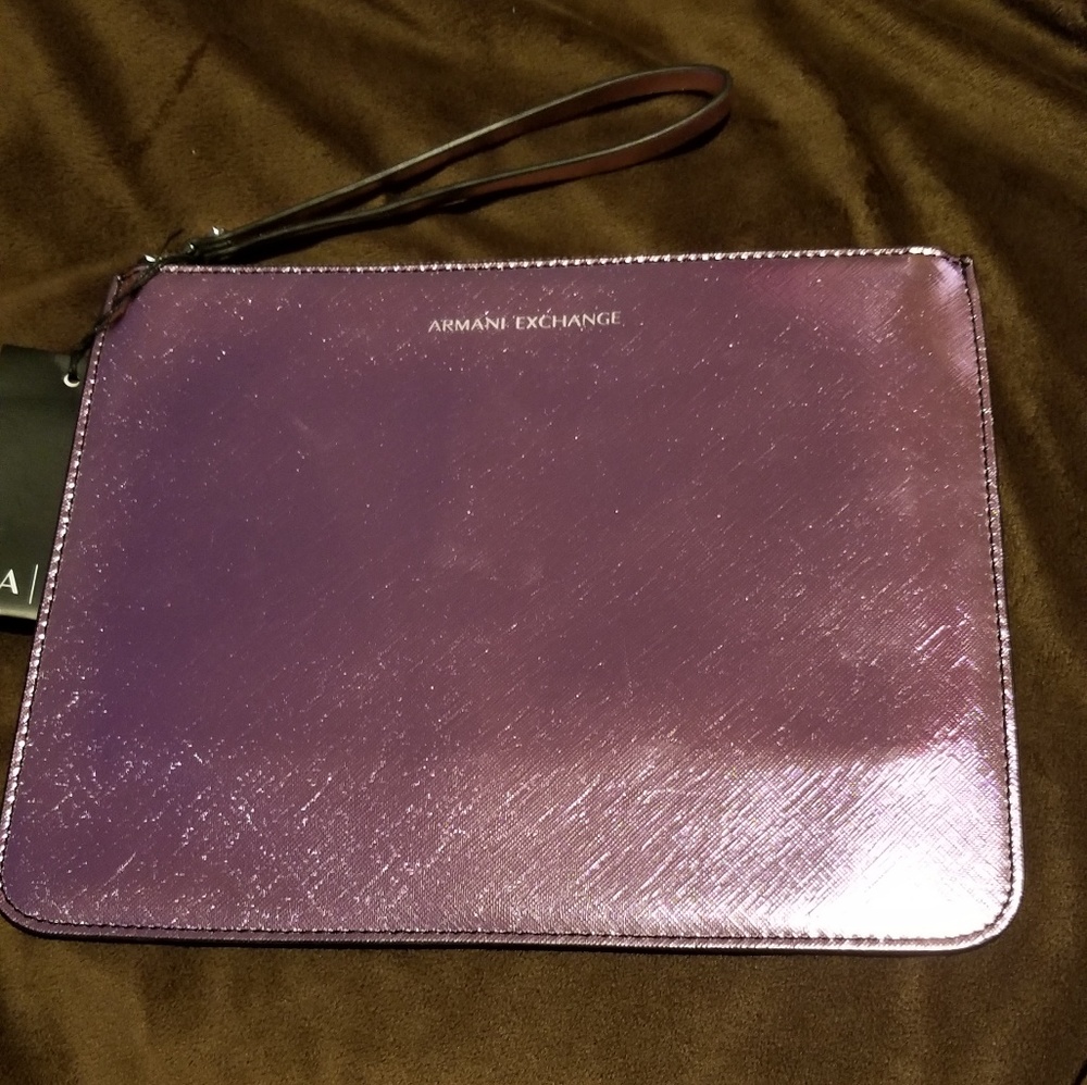 Armani Exchange Fucsia Metallic Pouch